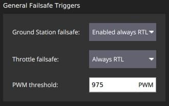 Safety Setup - General Failsafe Triggers (Copter)